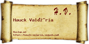 Hauck Valéria névjegykártya